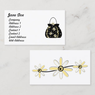 Carte De Visite Purge florale féminine noire et jaune