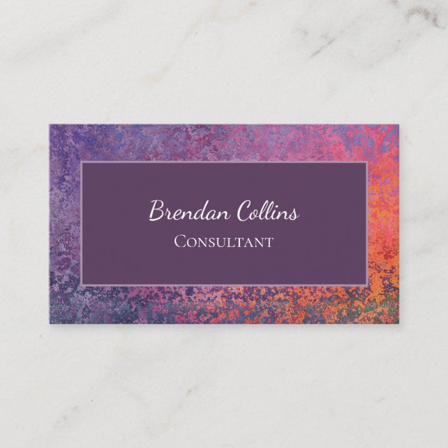 Carte De Visite Purple Elegant Grunge Métal Texture (Devant)