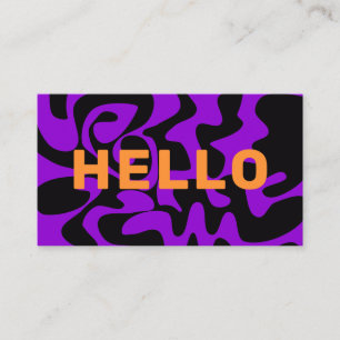 Carte De Visite Purple Et Orange Bonjour