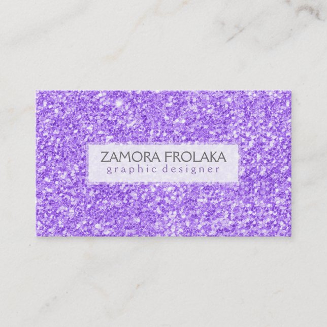 Carte De Visite Purple Faux Parties scintillant Design moderne (Devant)
