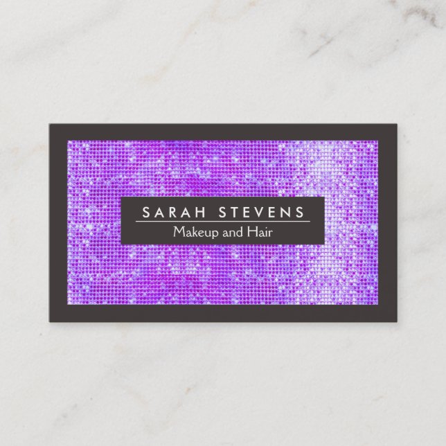 Carte De Visite Purple FAUX Sequins Mode et beauté (Devant)