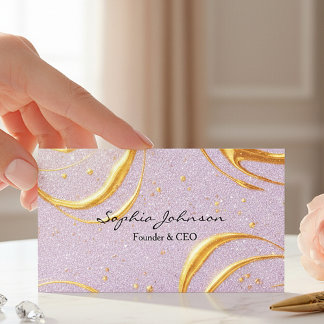 Carte De Visite Purple Glitter Business Card