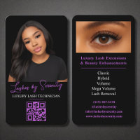 Purple Lash Technicien QR Code Black Luxury Beauté