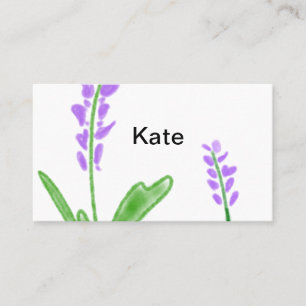 Carte De Visite Purple lavande florale aquarelle ajouter nom cu