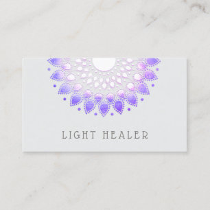 Carte De Visite Purple Lotus Flower Mandala Energy Healer