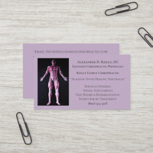 Carte De Visite Purple Massage Thérapie Chiropratique Docteur