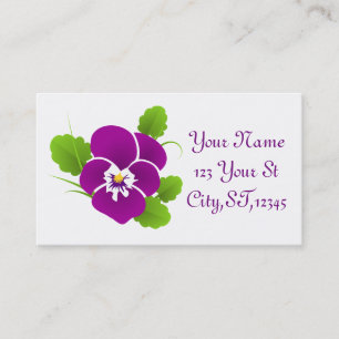 Carte De Visite Purple Pansy Flower Thunder_Cove