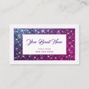 Carte De Visite Purple Parties scintillant Stars Beauty Event Plan