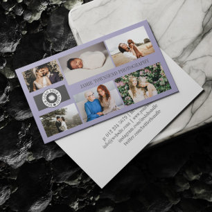 Carte De Visite Purple Photo Collage Photographe Votre Logo