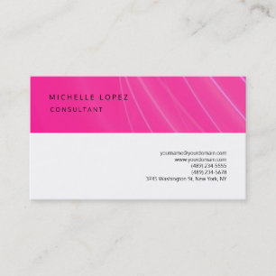 Carte De Visite Purple Rose Blanc Élégant Plat Professionnel