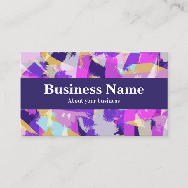 Carte De Visite Purple rose jaune Bleu moderne Abstrait (Devant)