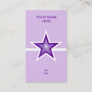 Carte De Visite Purple Star ligne blanche clair violet vertical