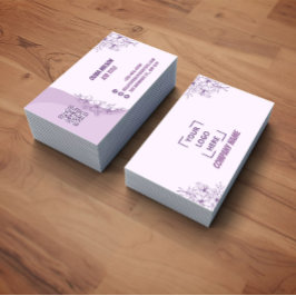 Carte De Visite Purple Sweet Floral Professionnel Business card