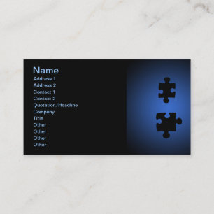 Carte De Visite Puzzle649 PUZZLE PIECES NOIRS BLUES MUR NUMÉRIQUE