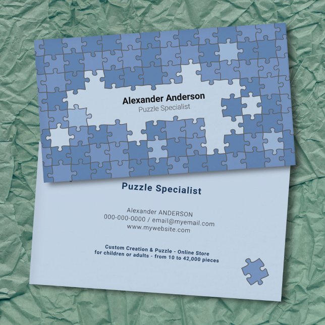 Carte De Visite Puzzle bleu (Blue Puzzle Business Card)