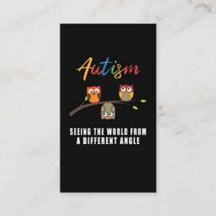 Carte De Visite Puzzle Owl Sensibilisation sur l'autisme Autistic 