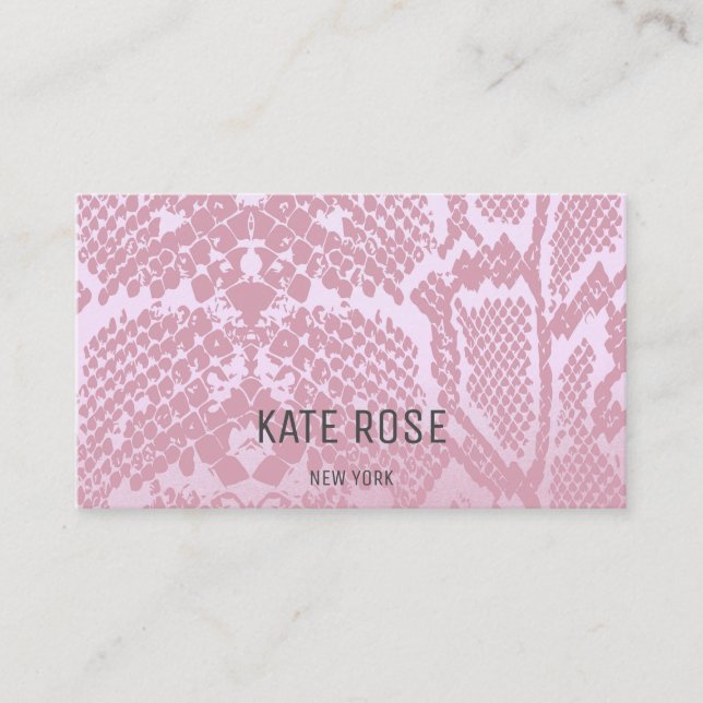 Carte De Visite Python Monochromatique contemporain Peau rose (Devant)