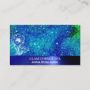 Carte De Visite *~* QR Beauté Floral Rose Parties scintillant en m