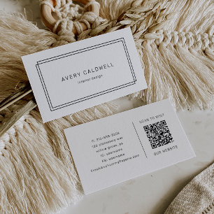 Carte de visite QR Code à double cadre minimaliste