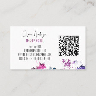 Carte De Visite QR Code Artiste maquillage de beauté moderne