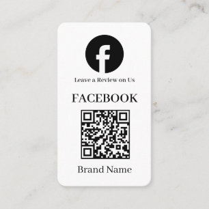 Carte De Visite QR code blanc Avis Facebook Lien personnalisé mi