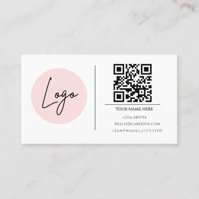 Carte de visite QR Code blanc | Carte moderne Scan (Devant)