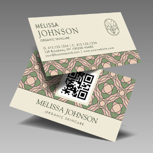 Carte de visite QR Code botanique organique modern
