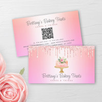QR Code Boulangerie Parties scintillant gâteau ros