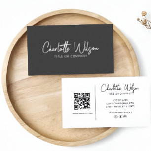 Carte De Visite QR Code Business custom Black Modern Professional