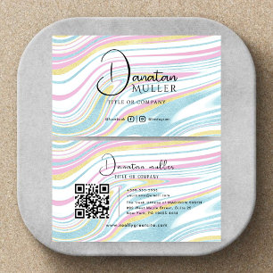 Carte De Visite QR Code Business Logo opal pierre