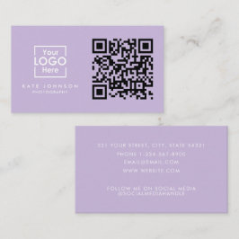 Carte De Visite QR Code Business Logo Professionnel Moderne Purple