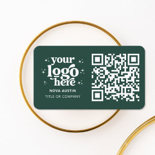 Carte De Visite QR Code Business Logo Professionnel Moderne Vert