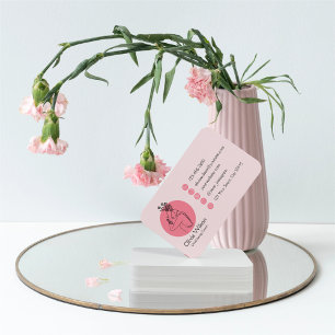 Carte De Visite QR Code Chic Feminine Rose