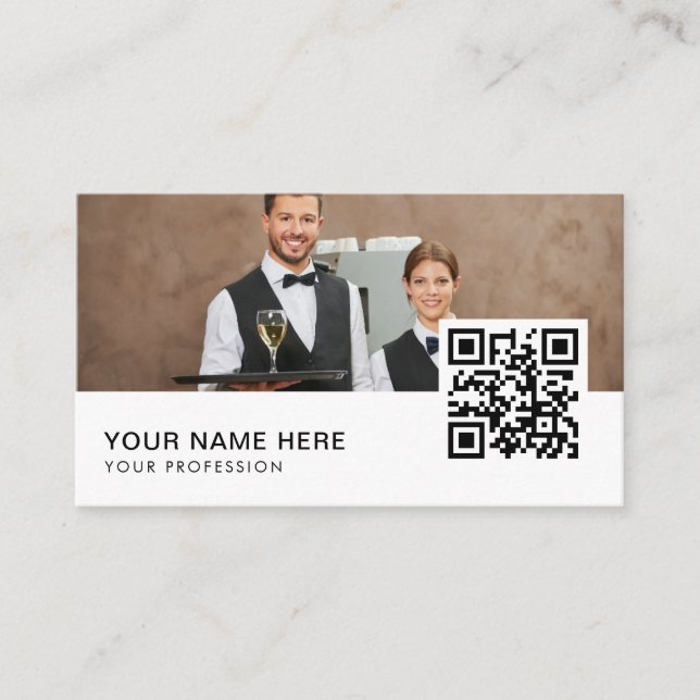 carte de visite QR Code de la serveuse (Devant)