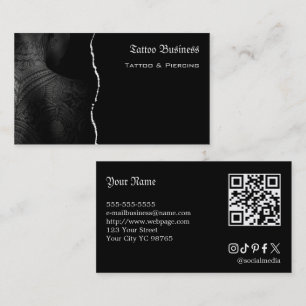 Carte de visite QR code de salon d'artiste de tato