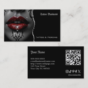 Carte de visite QR code de salon d'artiste de tato