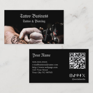 Carte de visite QR code de salon de tatouage d'art