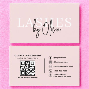 Carte De Visite QR Code Eye Lashes Technicien Typographie moderne