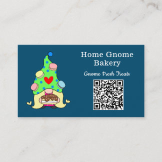 Carte De Visite QR Code Gnome Ville natale Boulangerie Océan Bleu