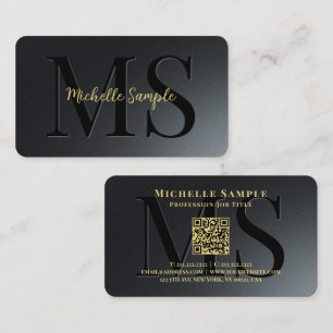 Carte De Visite QR Code Gold Nom du texte Arrondi Corner Luxe