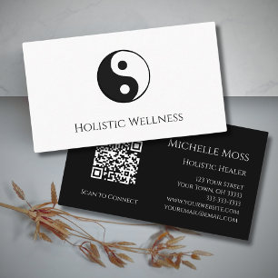Carte De Visite QR code Guérisseur holistique Yin Yang Wellness Si