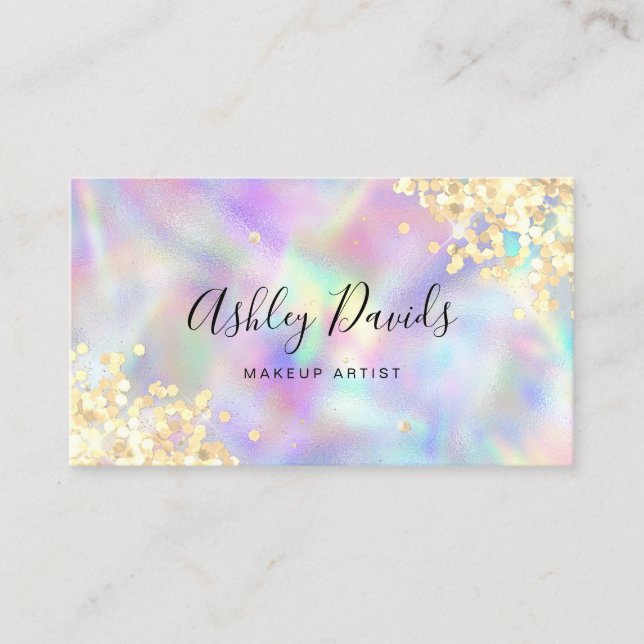 Carte De Visite QR Code Holographe branché Parties scintillant maq (Devant)