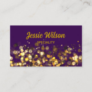 Carte De Visite QR Code lumière parties scintillant dorée violet p