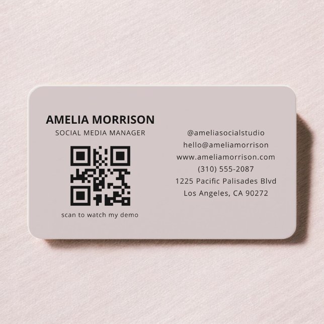 Carte de visite QR Code Mauve Rose  (Créateur téléchargé)