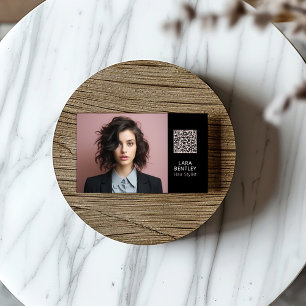 Carte de visite QR code médias sociaux pour coiffe