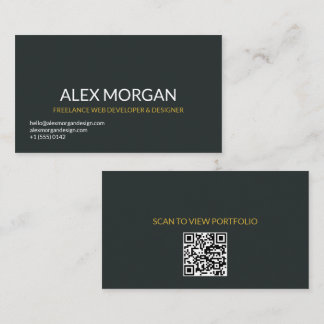 Carte de visite QR Code minimaliste moderne