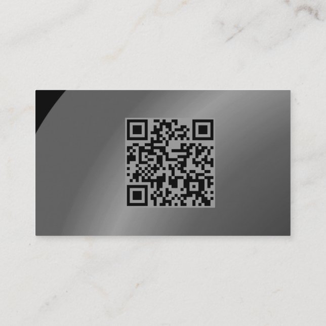 Carte De Visite Qr Code Modérée Noir Moderne Nat Ombré (Dos)