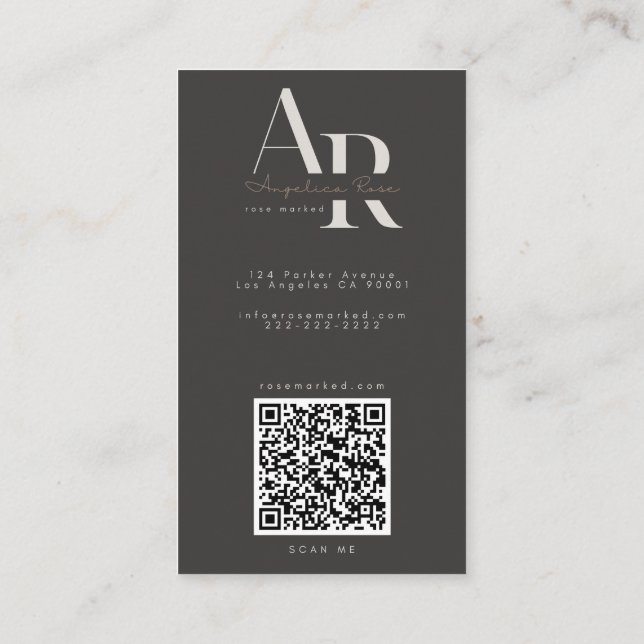Carte De Visite QR Code Modern Minimalist Business Cards (Dos)