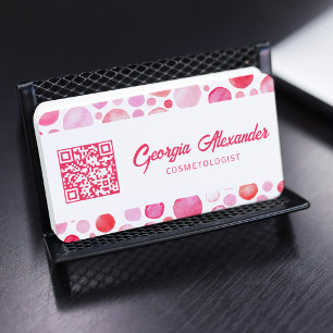 Carte De Visite QR Code Moderne Cosmetologue Abstrait tendance