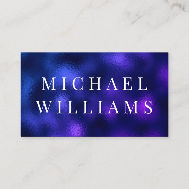 Carte De Visite QR Code Moderne Marine Professionnelle Bleu Élégan (Devant)